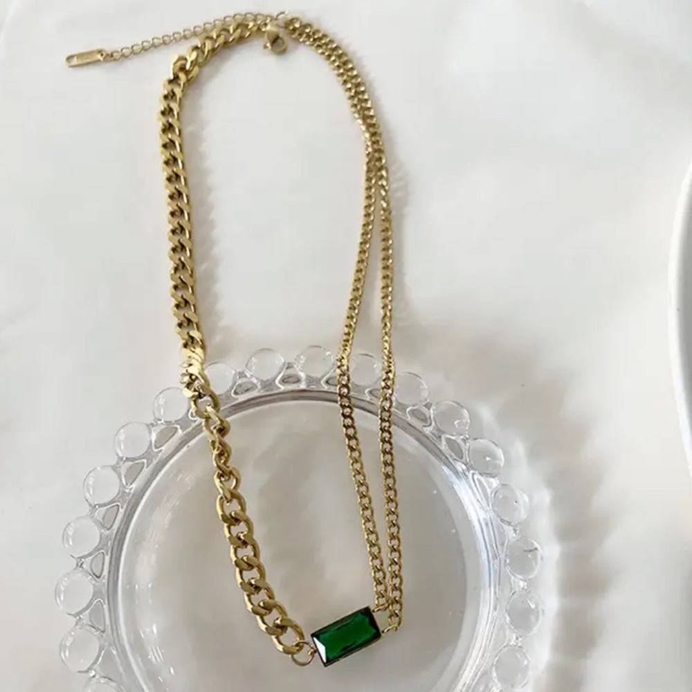 Waterproof double chain necklace - Picture 4 of 5